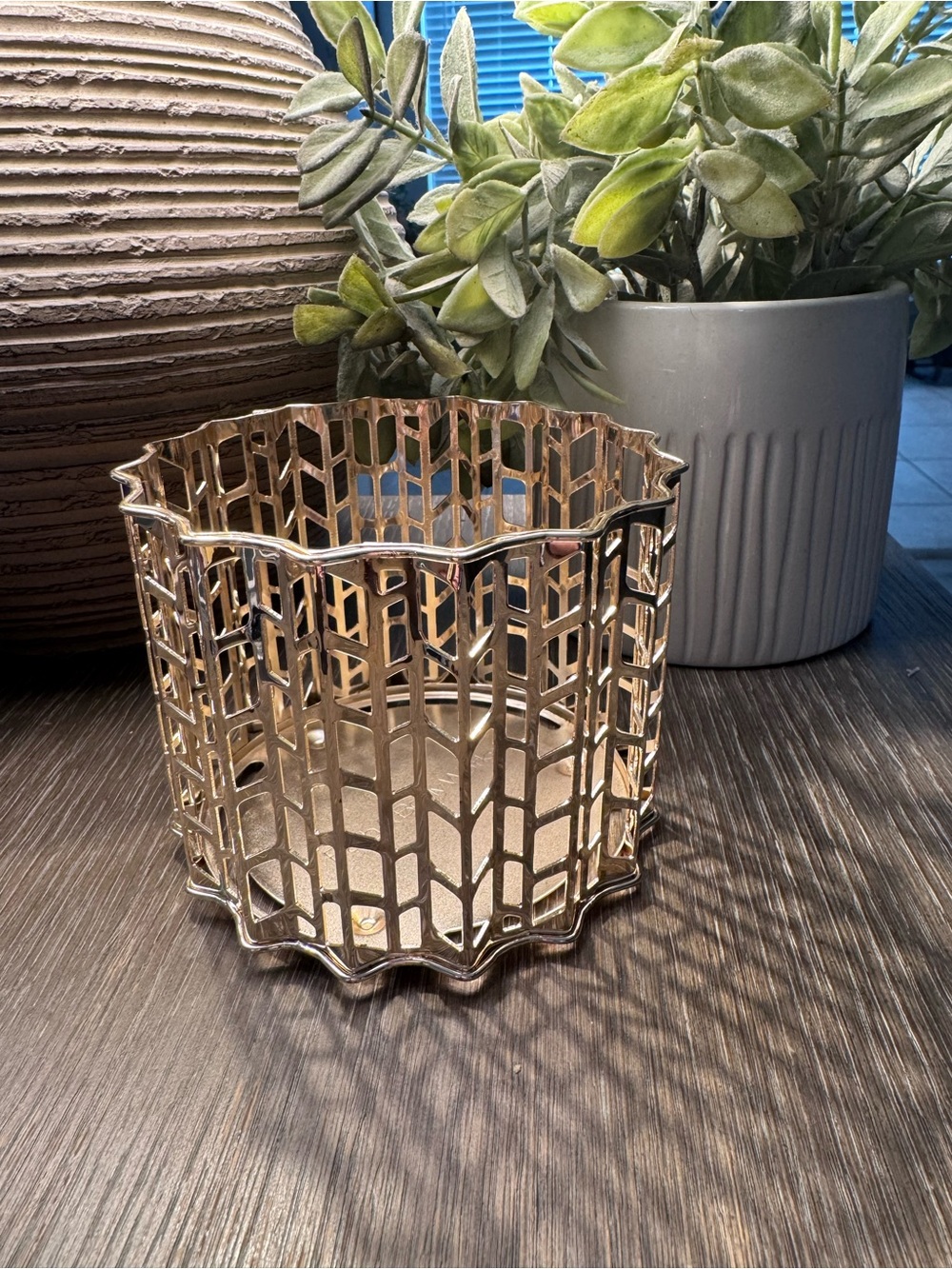 Decorative Bath & Body Works Gold Metal Candle Holder - Home Accents